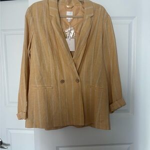 LC Lauren Conrad Beige Striped Blazer Size XL